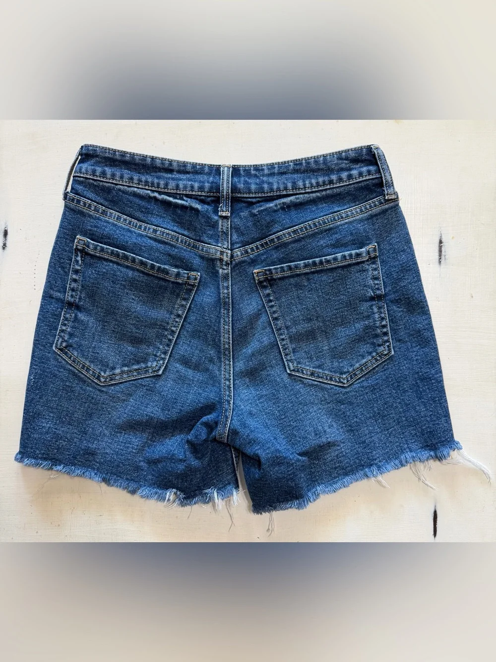 Old Navy Distressed Dark Blue Denim Shorts